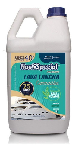 Lava Lancha Com Cera 5l - 40 Lavagens - Nauticaspecial