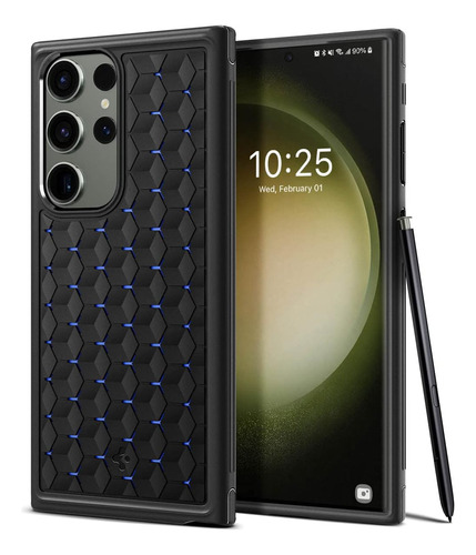 Funda Spigen Cryo Armor Para Galaxy S23 Ultra Negro Mate