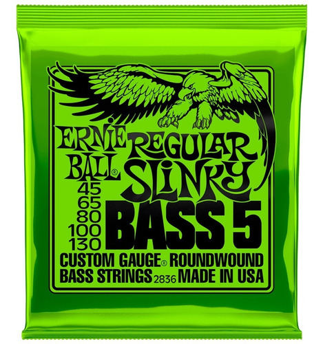 Ernie Ball Contra Baixo 5 Cordas Regular Slinky 045./130