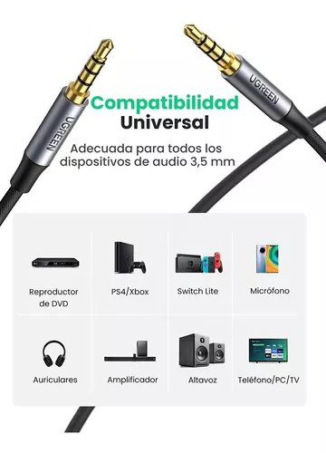 3.5mm Cable De Audio AUX De Nylon Trenzado Jack Cable De Altavoz Hi-Fi  Sonido Adaptador De Entrada AUXiliar Macho A Macho Cable AUX Para IPhone,  Repro