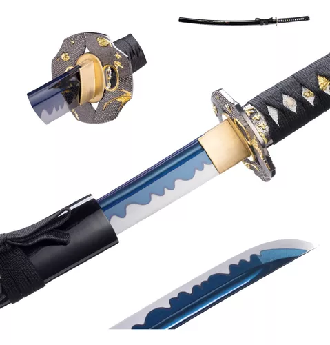  Katana - Espada real de acero 1060 Ninjato de acero real,  espada samurái real (verde) : Deportes y Actividades al Aire Libre