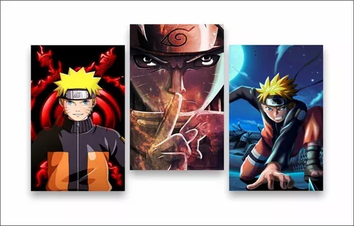 Quadro Decorativo Naruto Sasuke Kakashi Anime Plaquinha Decorativa