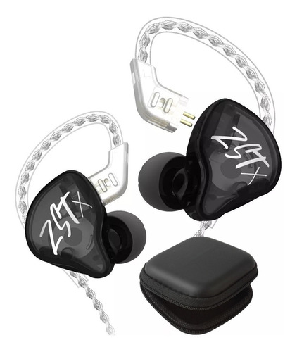 Imagen 1 de 9 de Kz Zst X Audifonos Pro Con Micro + Estuche In Ear Negro