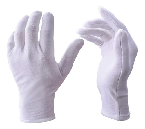 12 Pares De Algodón Blanco De Trabajo, Guantes Para Inspecci