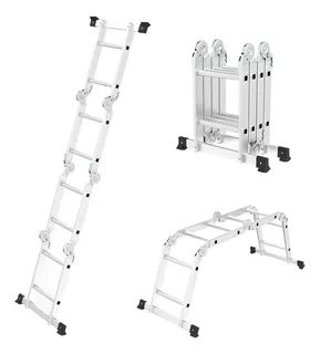 Escalera de aluminio multipropósito Casatua 8 STEPS ALUMINIO plateado