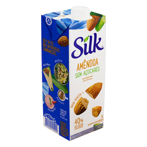 Imagem 3 de 4 de Bebida à Base de Amêndoa Zero Açúcar Silk Caixa 1l
