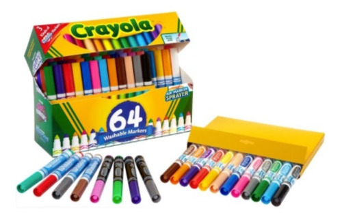 Marcadores 64 Crayola Lavables Ancho Para Colorear Xtreme C