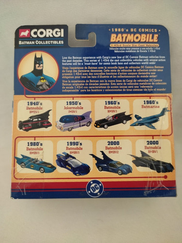 Imagen 3 de 3 de Batimovil Batman Dc Comics 1980´s Corgi Escala 1:43 Azul