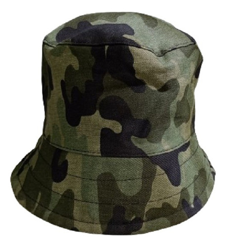 Gorro Piluso Verde Camuflado Gabardina Para Niños Pescador