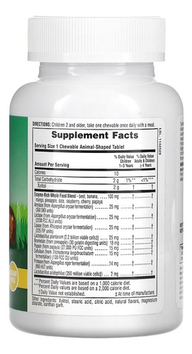 Naturesplus Animalparade Tummy Zyme Enzimas 90masticablessfn Sabor Frutas Tropicales