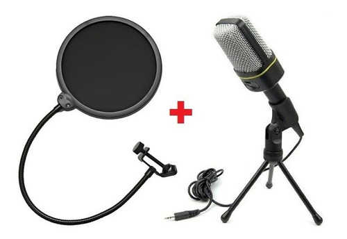 Microfone Condensador Sf-920 + Pop Filter Podcast Studio Xlr