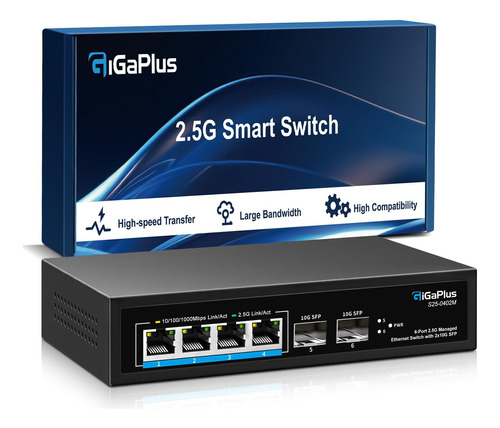 Conmutador Ethernet Administrado De 6 Puertos 2.5g Con 2*10g