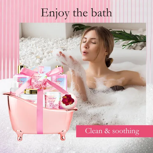 Set De Baño Saint Roy Mother Gift Para Mujer Con Aroma A Ros