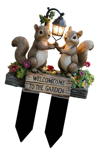 2d Plano Dos Ardillas Bienvenido A De Jardín Decoración De