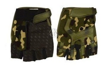 Guantes Tacticos Elastizados Antidesli Dedo Cortado Woodland