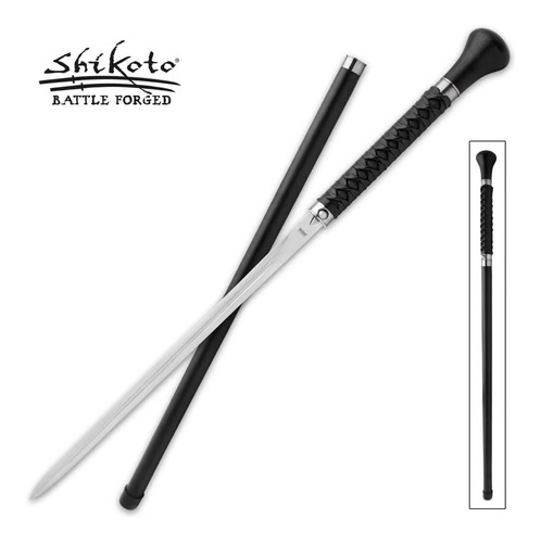 Baston Con Espada Oculta Shikoto Yonaka Acero Al Carbon Negro