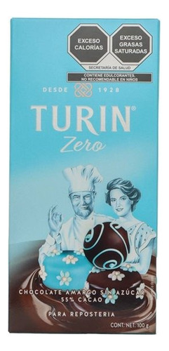 Chocolate Amargo Turin Alta Repostería Sin Azúcar 100 G