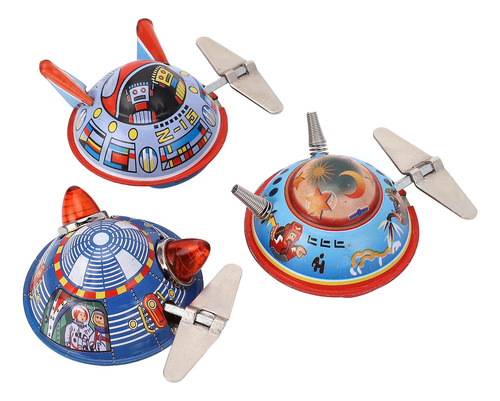 Juguete Vintage Wind Up Spacecraft Coleccionable Clockwork S
