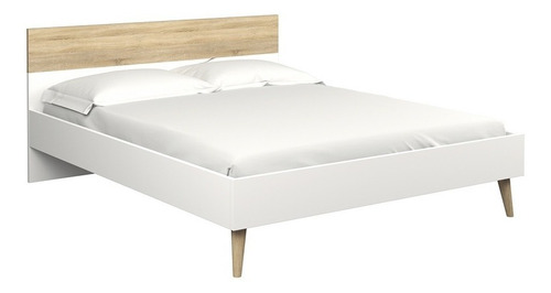 Cama Modelo Kiel - Roble Sonoma Y Blanco Këssa Muebles