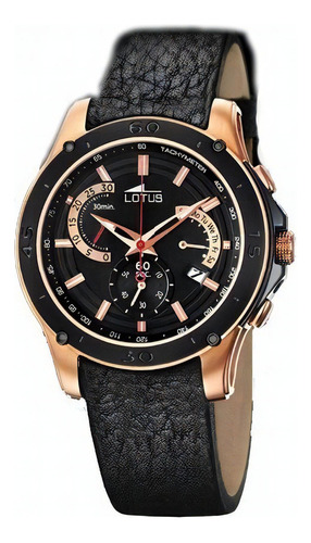 Reloj Lotus Festina Hombre Cuero Rose Deportivo L/9992/3 Color de la malla Negro Color del bisel Negro Color del fondo Negro con rose