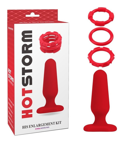 Consolador Anal Hot Storm Kit Agrandador, Retardante Sexshop