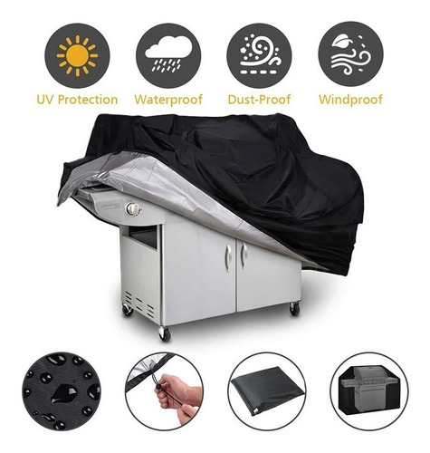 Imagen 3 de 7 de Funda Cubre Parrilla Protector Impermeable Para Exterior