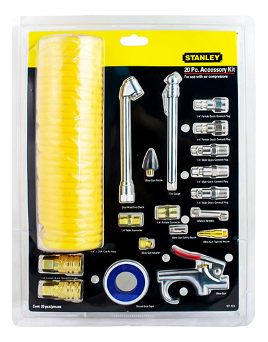 Kit Para Compresor 20pza Stanley Manguera Conectores Pistola