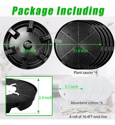 4 Platillos Autorriego Para Plantas, Resistentes, Para Base