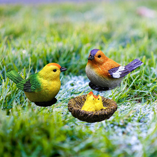 Figuras Decorativas De Pájaros, Minifiguras De Pájaros De