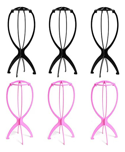 6pcs Wig Stand Portable Wig Stand Collapsible Wig 9mk8f