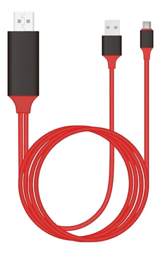 Cable Rojo Usb C A 4k @30hz Macho A Macho Con Carga De 7 Pie