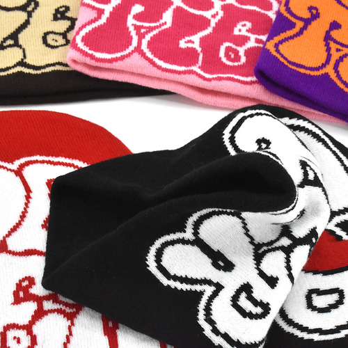 2 Piezas Gorro Tejido Y2k Con Gráfico De Letra Cálido