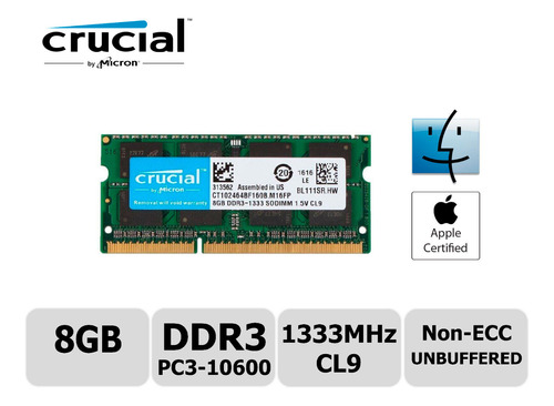 Memoria Ram 8gb Ddr3 1333 Sodimm Blister Cerrado Para Mac