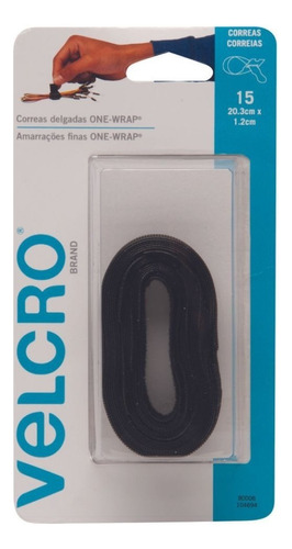 15pz Cinta Organizador Cable Velcro ® Reutilizable Ajustable Color Negro