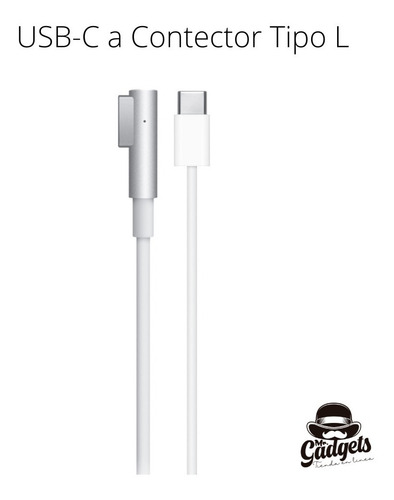 Imagen 2 de 10 de Cable De Carga Tipo C Para Macbook Conector Tipo L Magsafe 2