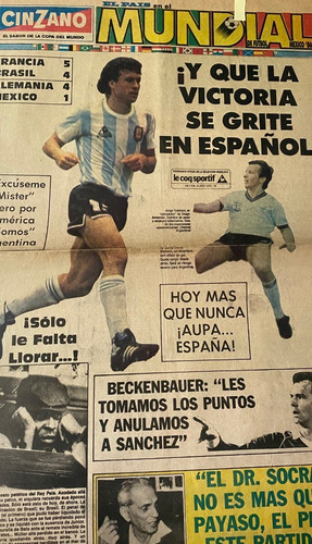 Argentina Inglaterra Mundial 1986, 4 P, 22/06, El País, Cr06