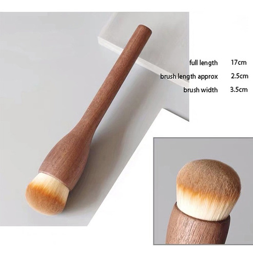 Brocha De Maquillaje Retro Con Mango De Brocha Para Rubor, R