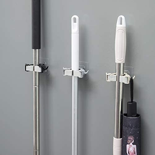 Imagen 2 de 3 de Soporte Holder Para Pared Con Plástico Escoba Mopa