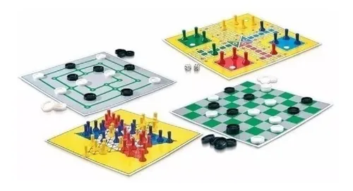 Jogo 3 x 1 Dama, Ludo e Trilha Infantil Educativo - Tralalá 4 Kids