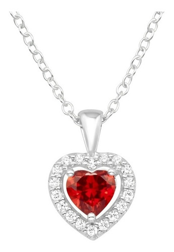 Collar De Corazón Rojo Amor San Valentin + Caja Regalo 