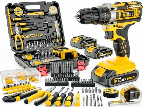 Parafusadeira Furadeira De Impacto The Black Tools Tbkit18 Com