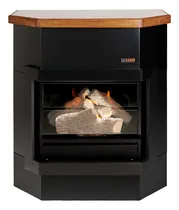 Comprar Hogar Metalico Kamin Frontal Con Fogon Black 7000 Con Vidrio