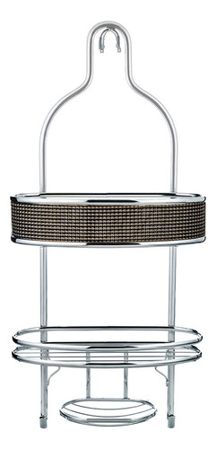 Organizador De Regadera Café Home Essentials Con Jabonera Color Cromo Y Café