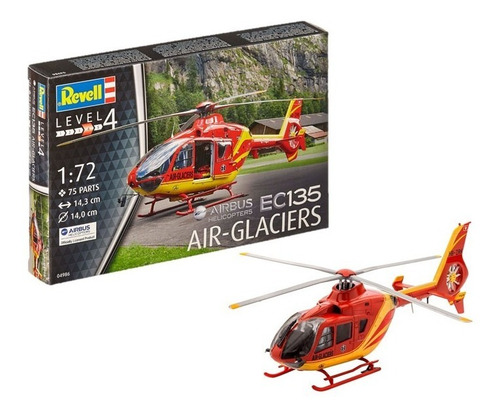 Imagen 2 de 6 de Helicoptero Ec135 Air-glaciers - Escala 1/72 Revell 04986
