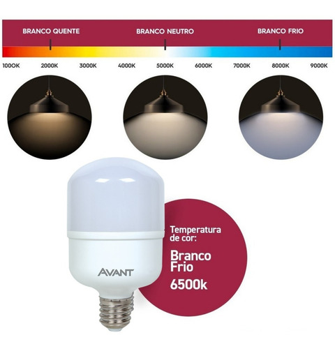 Lâmpada Led 40w Bulbo E27 6500k Galpão Comécio Loja Cor Da Luz Branco-frio