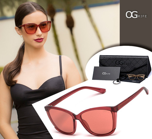 Oculos Ogrife Solar Feminino Og 1419-c Proteção Uv Original
