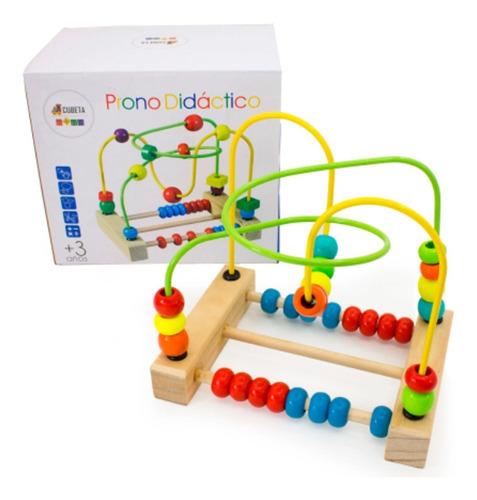 Imagen 3 de 8 de Juego Juguete De Madera Prono 2 Vias Con Abaco Cubeta Toys