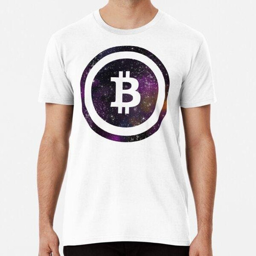 Remera Camiseta Space Bitcoin Con Logo. Moneda De Bitcoin Al