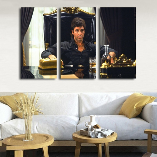 Set Cuadros Tripticos Modernos 60x90 Tony Montana Scarface