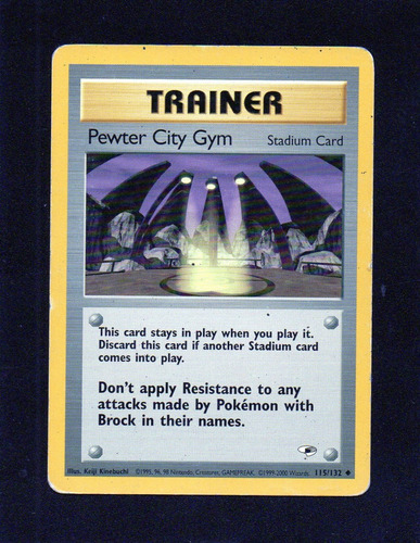 Carta Pokemon Trainer Pewter City Gym, 115/132. Mira!!!